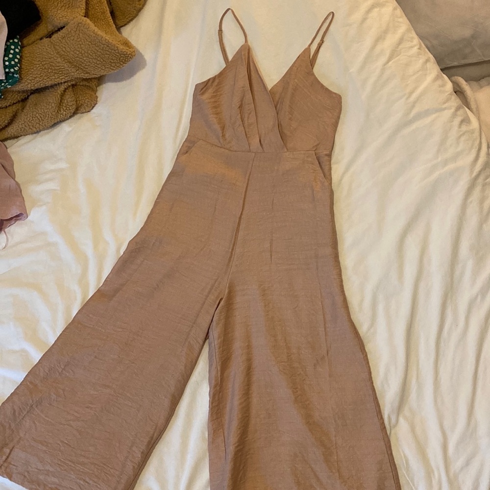 Cropped wide leg jumpsuit
